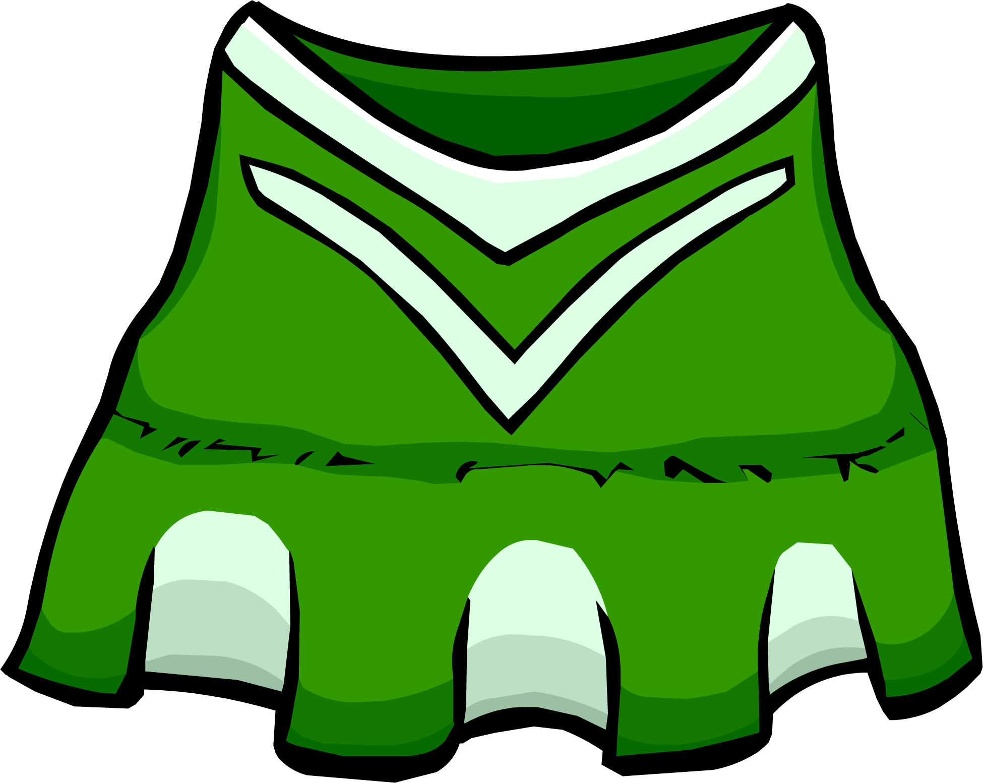 Green Cheerleader Outfit - Cheerleader Dress Club Penguin (1950x1553)
