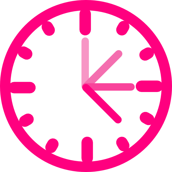 Pink Clock Clip Art At Clkercom Vector - Pink Clock Png (600x600)