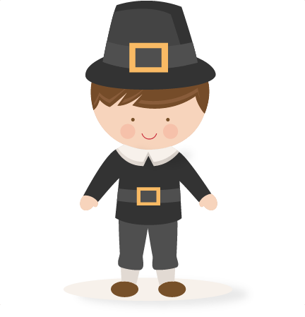 Thanksgiving Boy Pilgrim Svg Scrapbook Cut File Cute - Pilgrim Clipart (432x449)