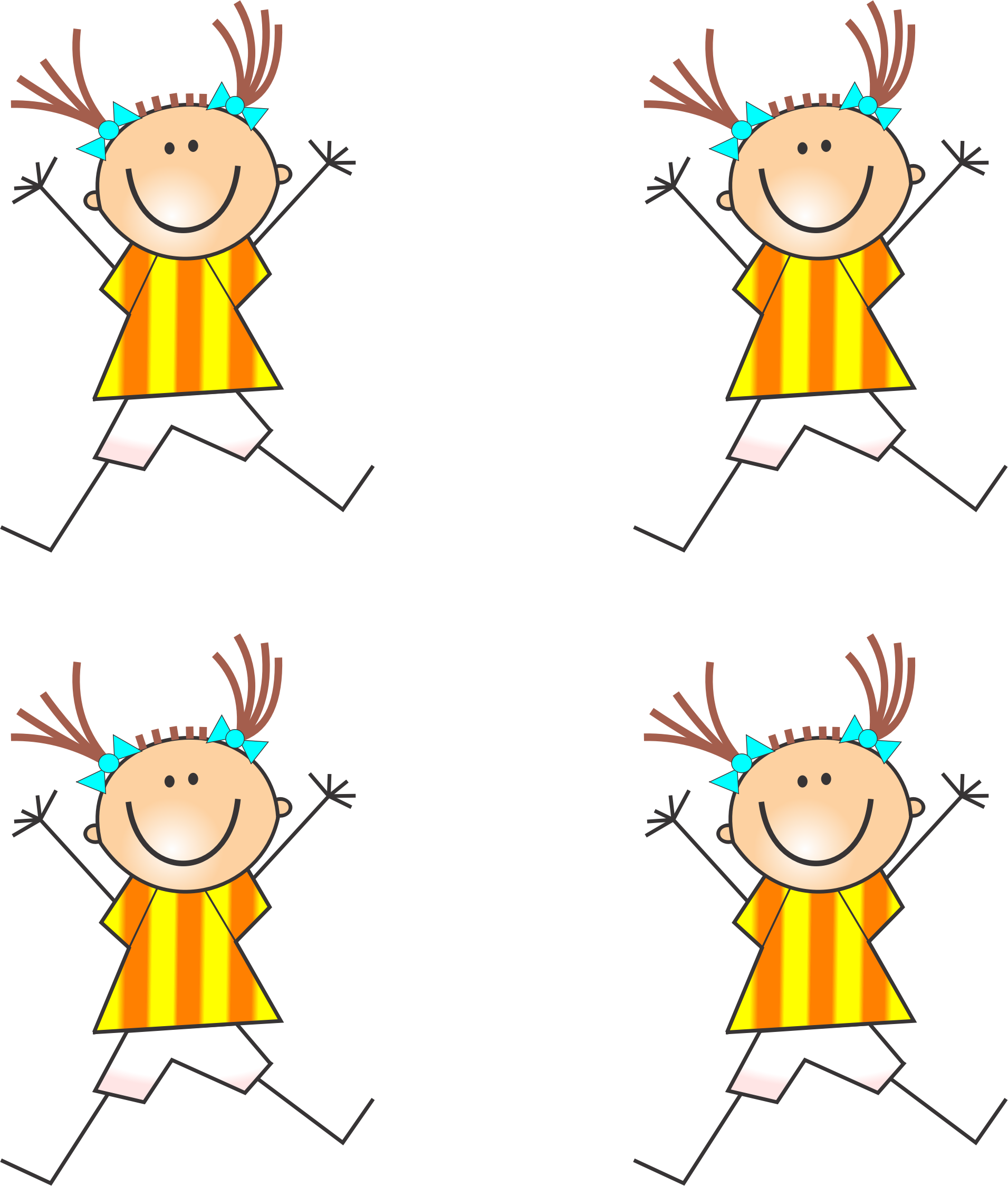 Big Image - Cartoon Stick Figure Girl Cartwheel Queen Duvet (1911x2248)