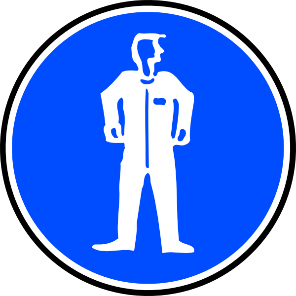 Mandatory Bodily Protection Blue Sign Sticker Clip - Mandatory Bodily Protection Blue Sign Sticker Clip (600x600)