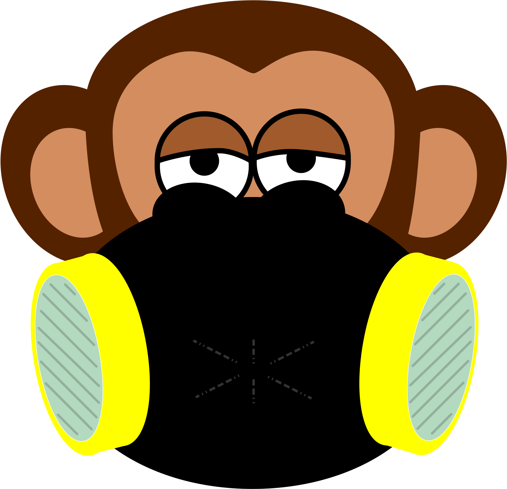Protection - Custom Monkey Face Shower Curtain (2400x2400)