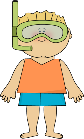 Summer Clipart Goggles - Clip Art Boy Summer (336x550)