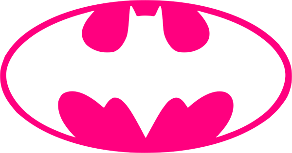 Pink Batman Logo Png (600x316)