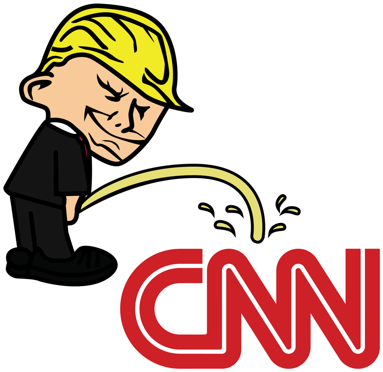 Pi$$ing Trump Badboy Cnn Clear Sticker - Trump Bad Boy Stickers (1400x1400)
