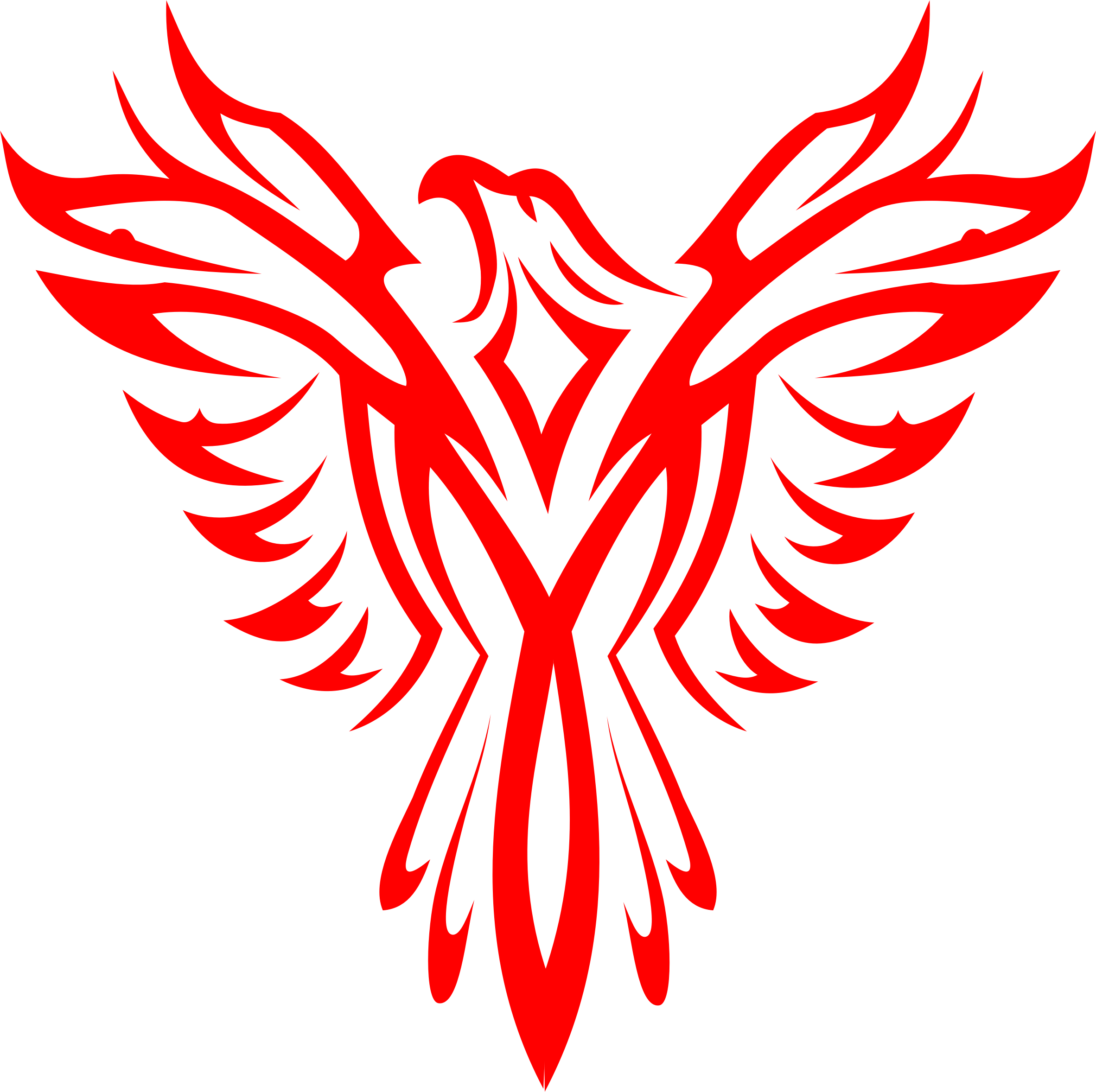 Line Art - Phoenix Bird Png (2364x2356)