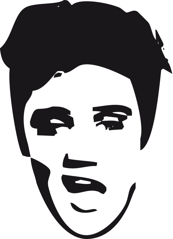 Medium Image - Elvis Presley Stencil Png (580x800)