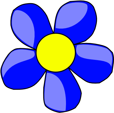 Flower Clip Art Blue (410x410)