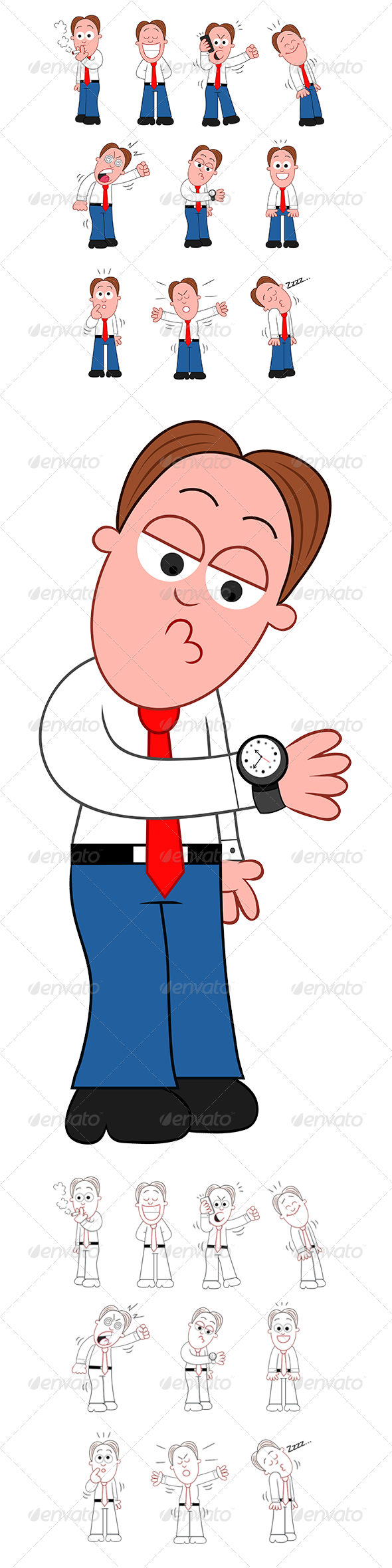 Businessman Set 2 Adult, Angry, Business, Businessman, - Cartoon (590x2359)