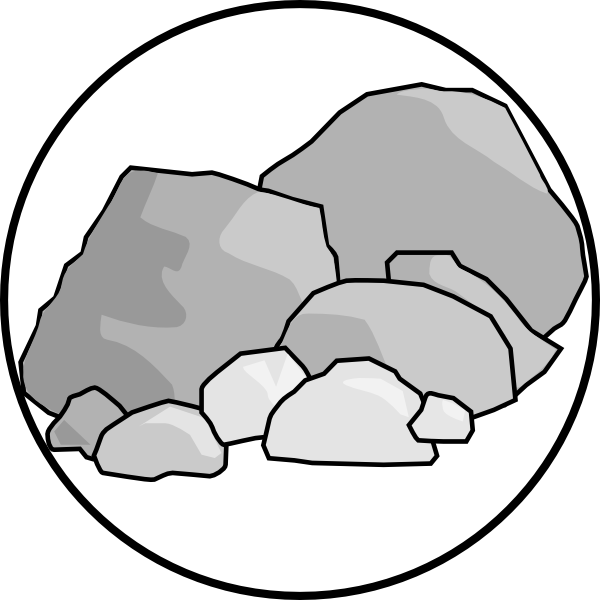 Rock Clipart Black And White (600x600)