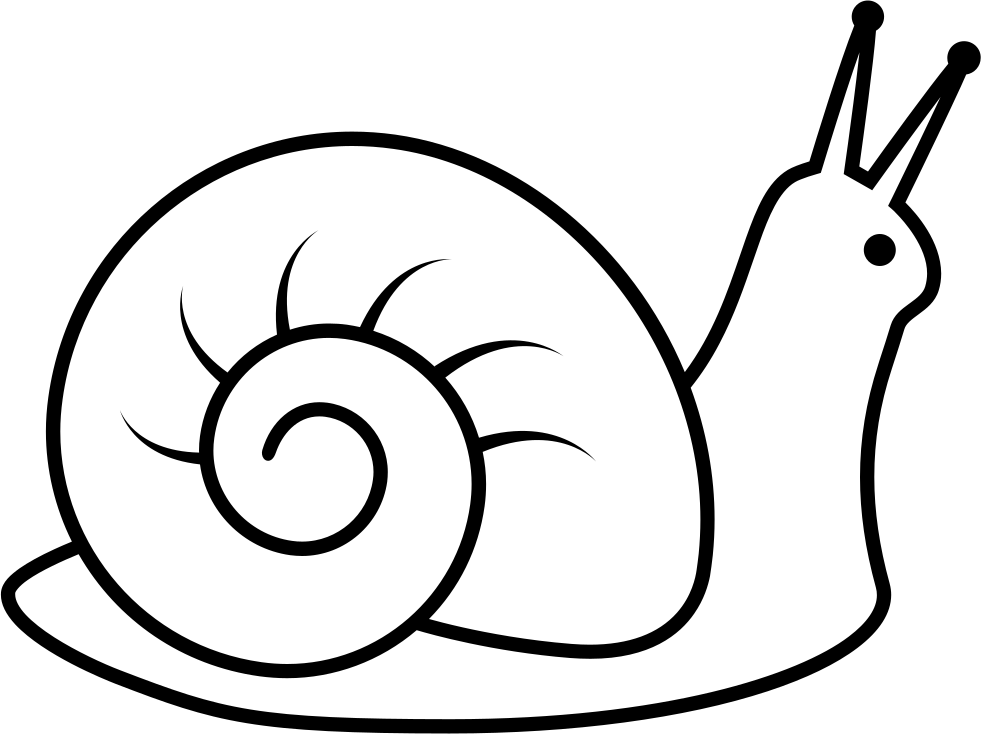 Png File Svg - Outline Image Of Snail (981x734)