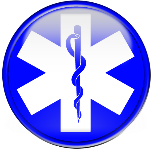 Blue Star Of Life Symbol Button Clipart Image - Star Of Life Snake (512x512)