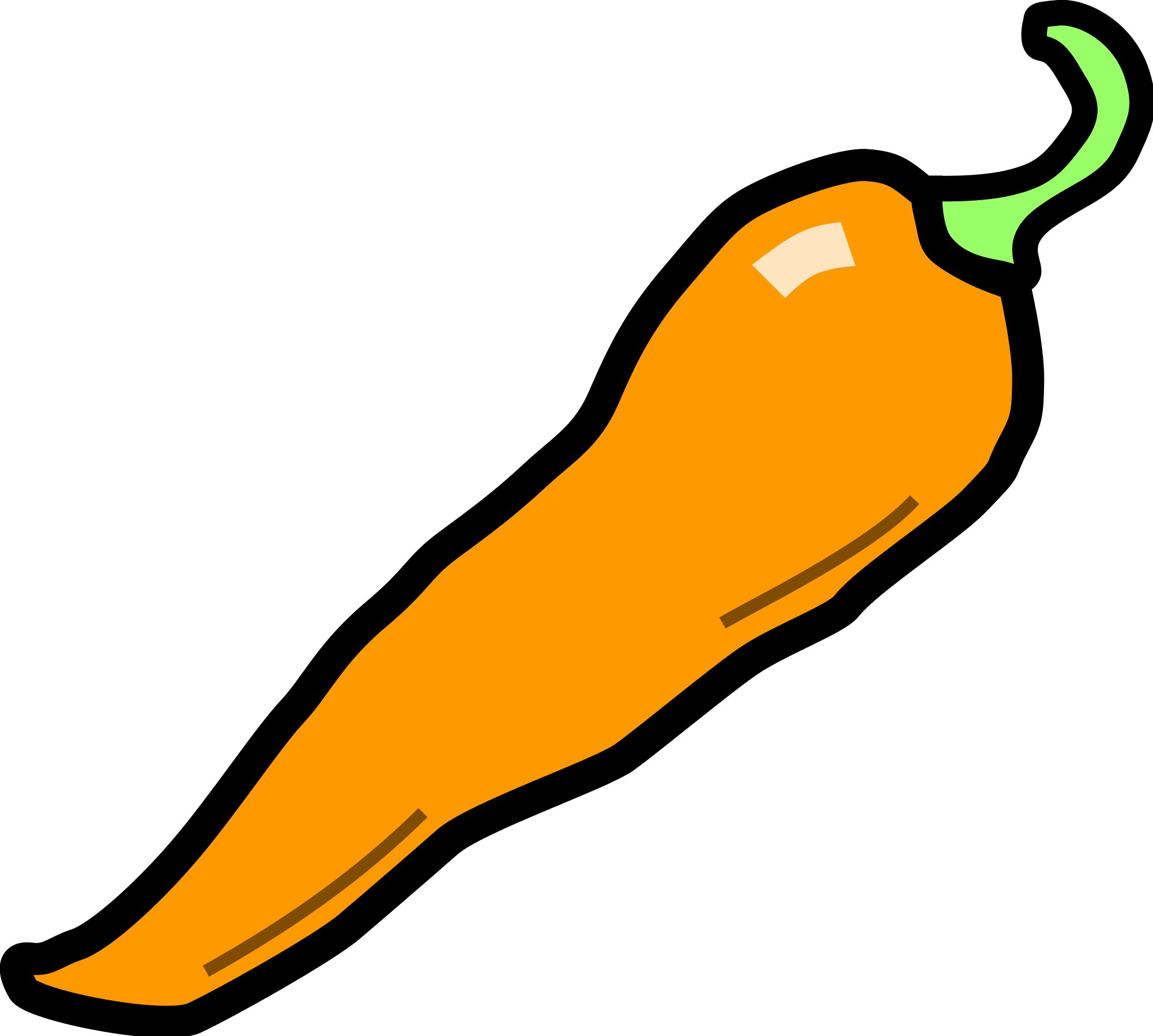 Chilli Pepper - Orange Chili Pepper Clipart (2000x1796)
