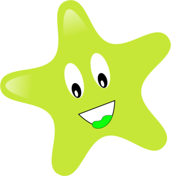 Free Smiley Face Star Clipart Image - Green Star Clipart (600x619)