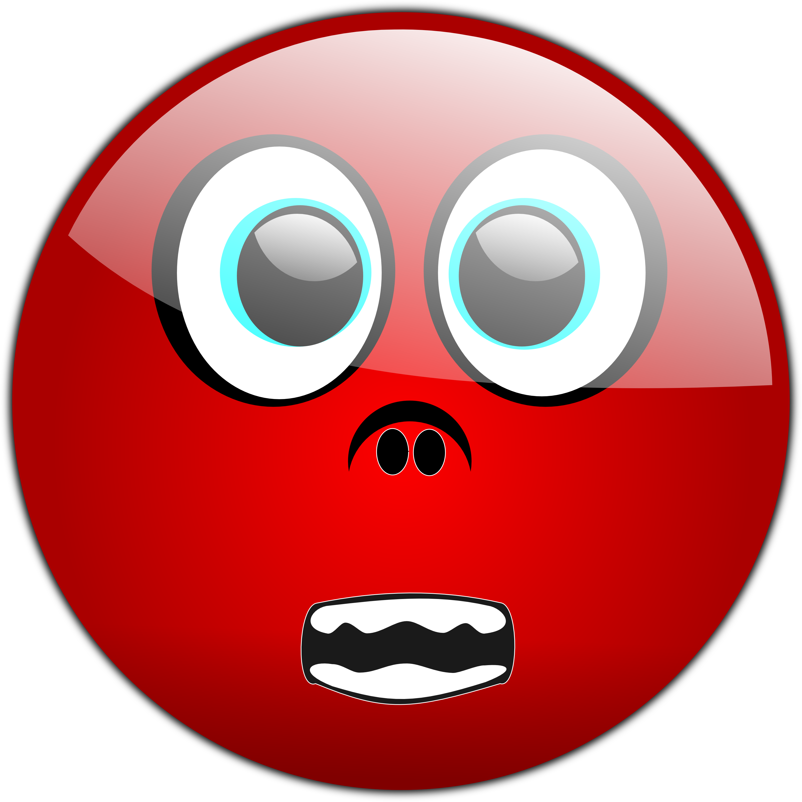 Scared Smiley Clipart - Vampire Emoticon (3200x3200)