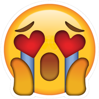 Smile Emoji Emotions Happy Sad Love Heart - Crying In Love Emoji (375x360)