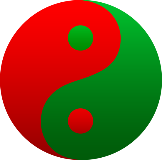 Red And Green Clipart - Green And Red Symbol (550x545)