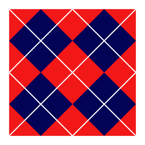 Red And Blue Argyle Clip Art - Blue And Red Argyle (600x600)