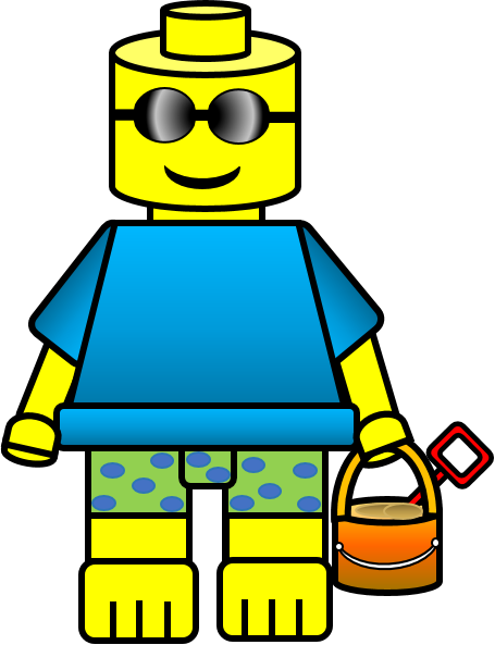 Summer Beach Lego Inspired Kids Clipart For Teachers - Summer Beach Lego Inspired Kids Clipart For Teachers (455x593)