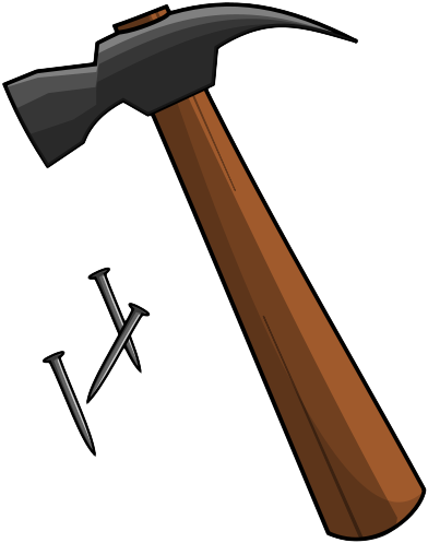 Clipart Hammer Clipart Hammer Clipart Hammer - Hammer And Nails Clipart (455x577)