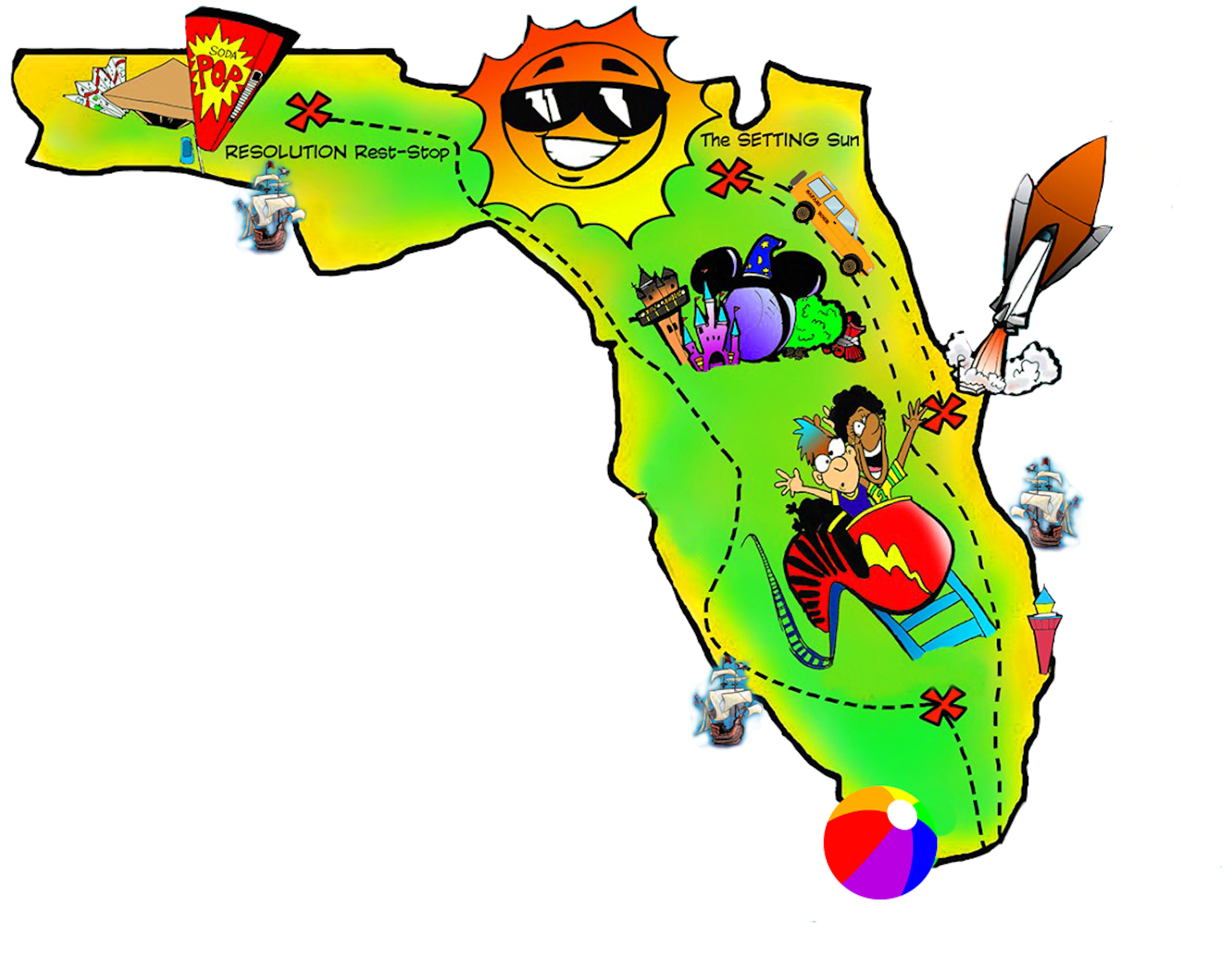 Florida Map Clipart {free} By Preptoon - Pleasant Rowland (2500x1617)