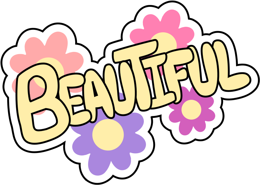 Beautiful Clipart - Beautiful With Flowers Shower Curtain (900x900)