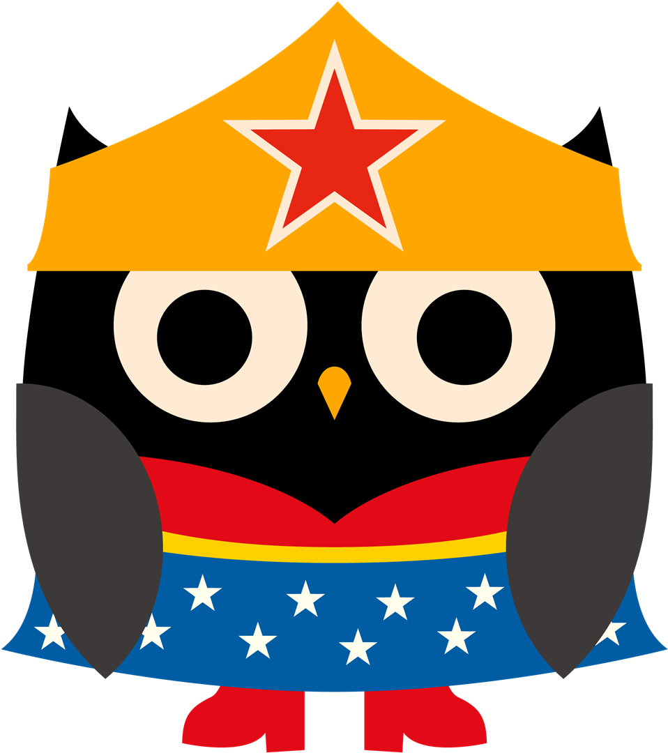 Cafeteria Rules - Superhero Owl Clip Art (958x1080)