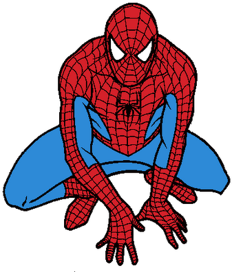Spiderman Clipart Black And White - Spiderman Clip Art (344x400)