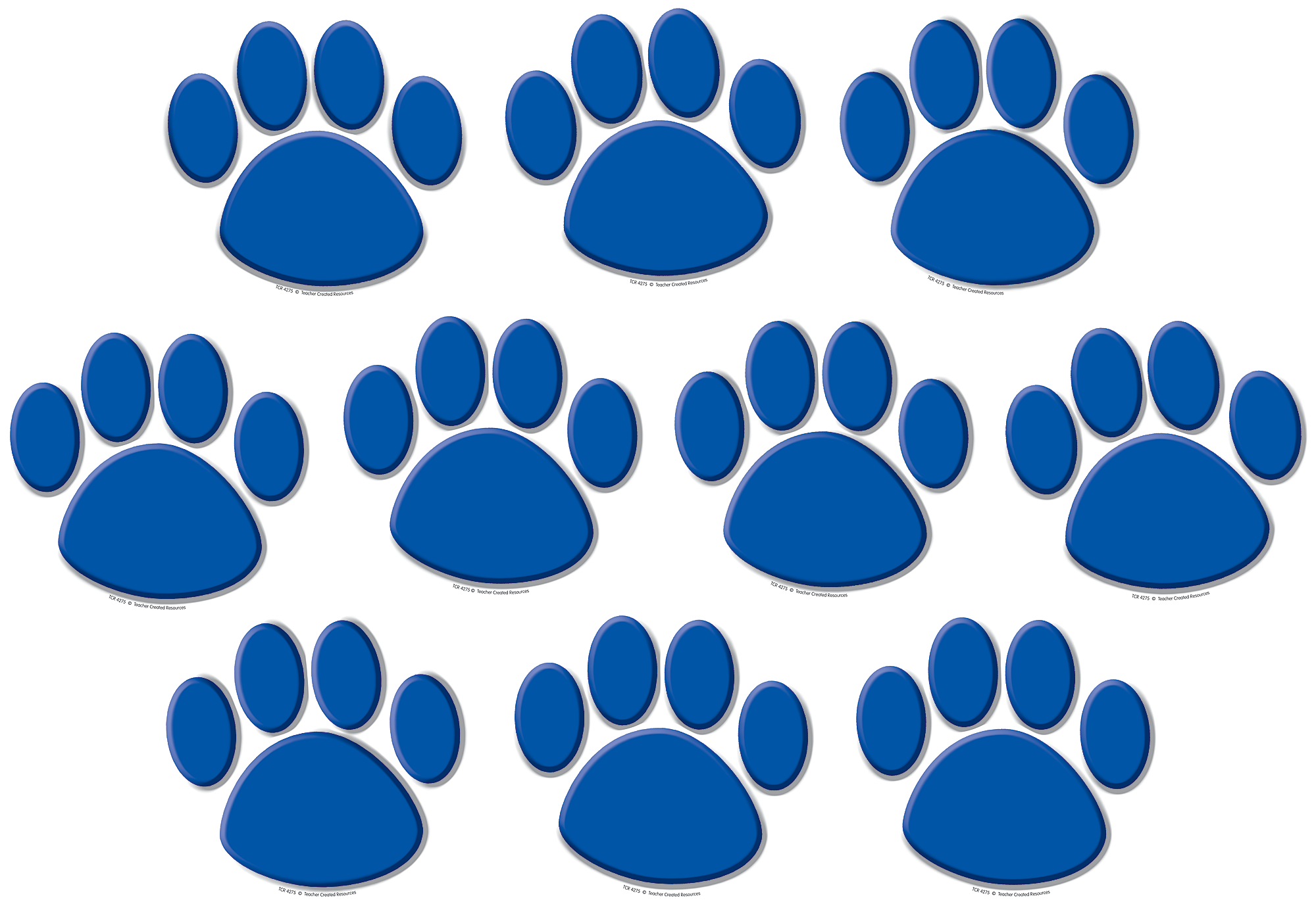 Image Of Blue Paw Print Clip Art Medium Size - Teacher Created Resources 4277 Black Paw Prints Accents (2000x1375)