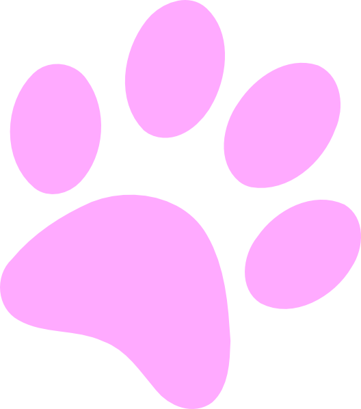 Small Pink Paw Clip Art - Pink Paw (528x598)