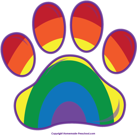 Luxury Clipart Dog Paw Free Paw Prints Clipart 2 Gclipart - Rainbow Paw Print Clip Art (471x443)