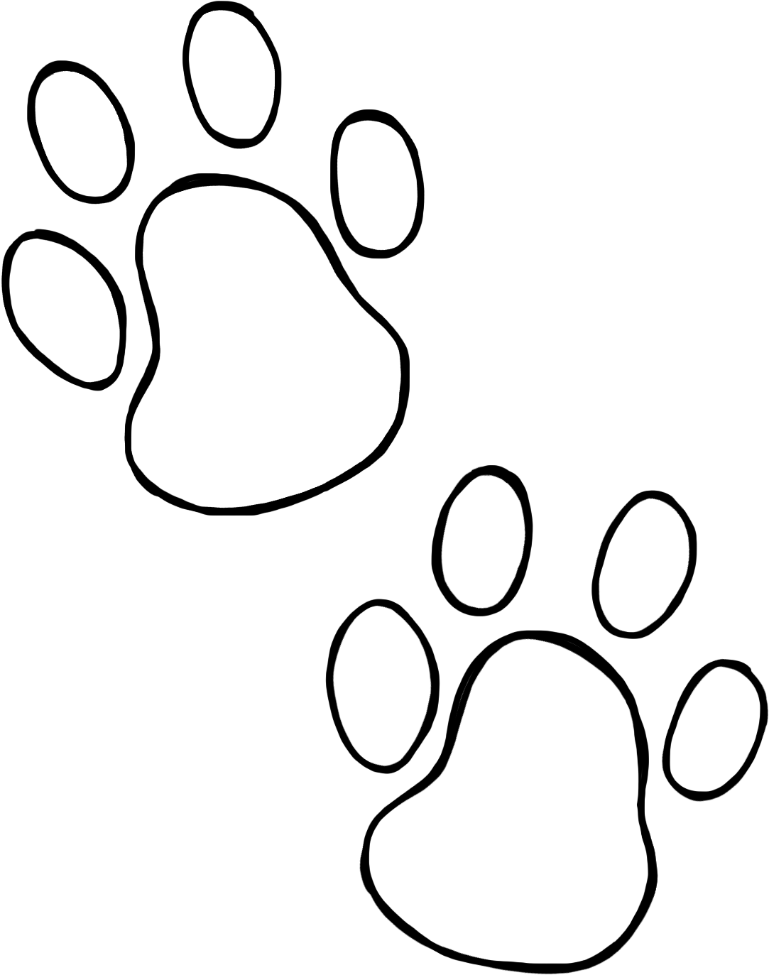 Paw Print Clip Art And Paw Print Wildcats On Dog Paws - Paw (1200x1600)