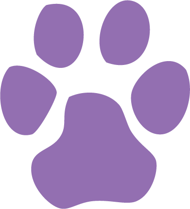 Purple Paw Print - Paw (391x431)