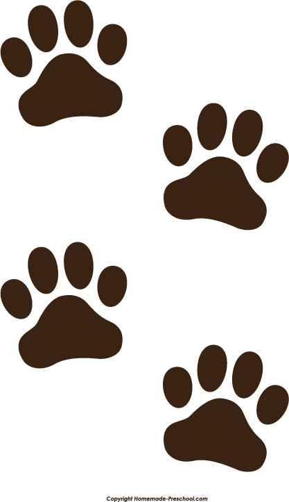 Brown Paw Prints - Brown Paw Print Clip Art (417x723)