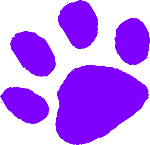 Purple Paw Print Clip Art - Paw Print Clip Art (600x580)