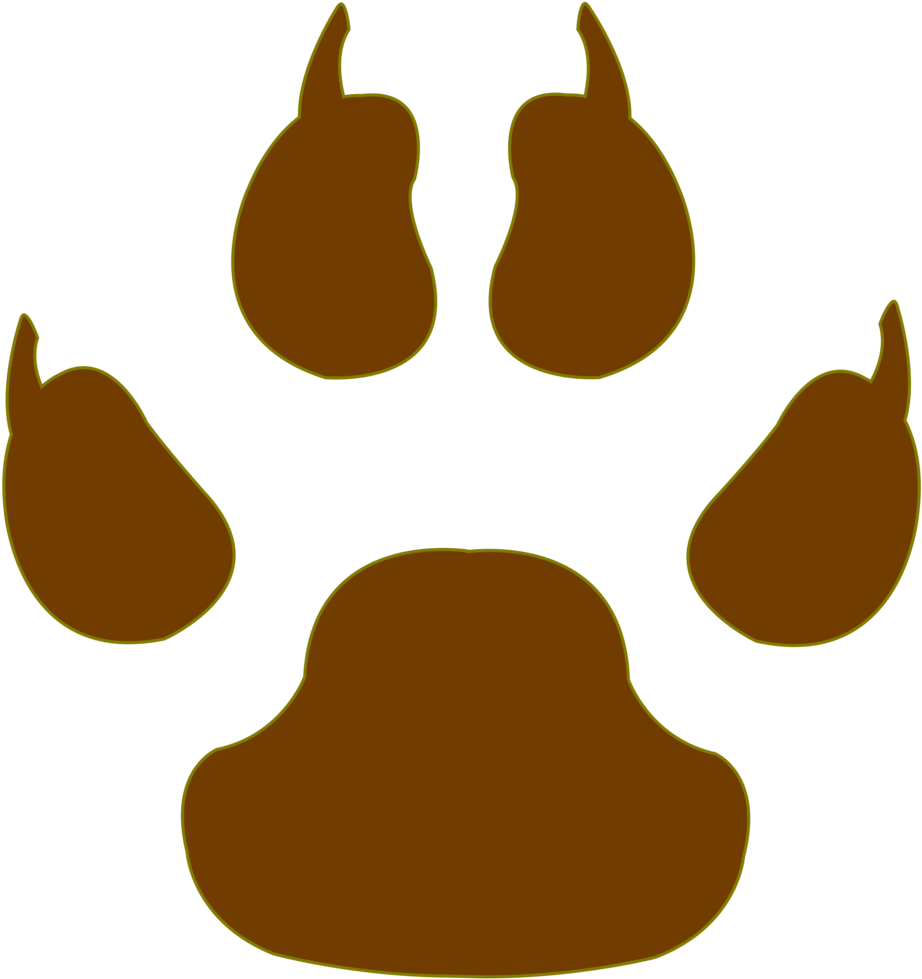 Vector Cm Tiger Paw By Barrfind Vector Cm Tiger Paw - Dog Paw Print Vs Cat Paw Print (1024x1024)