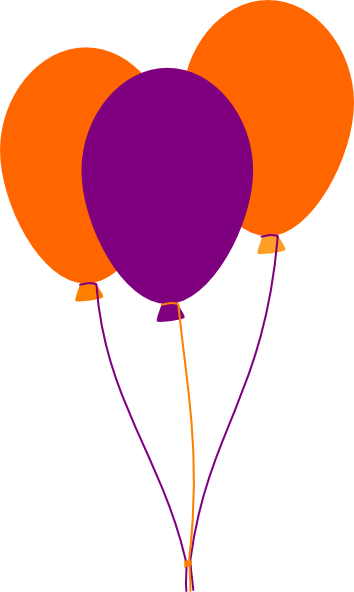Retro Clemson Tigers - Orange And Purple Balloons (354x592)