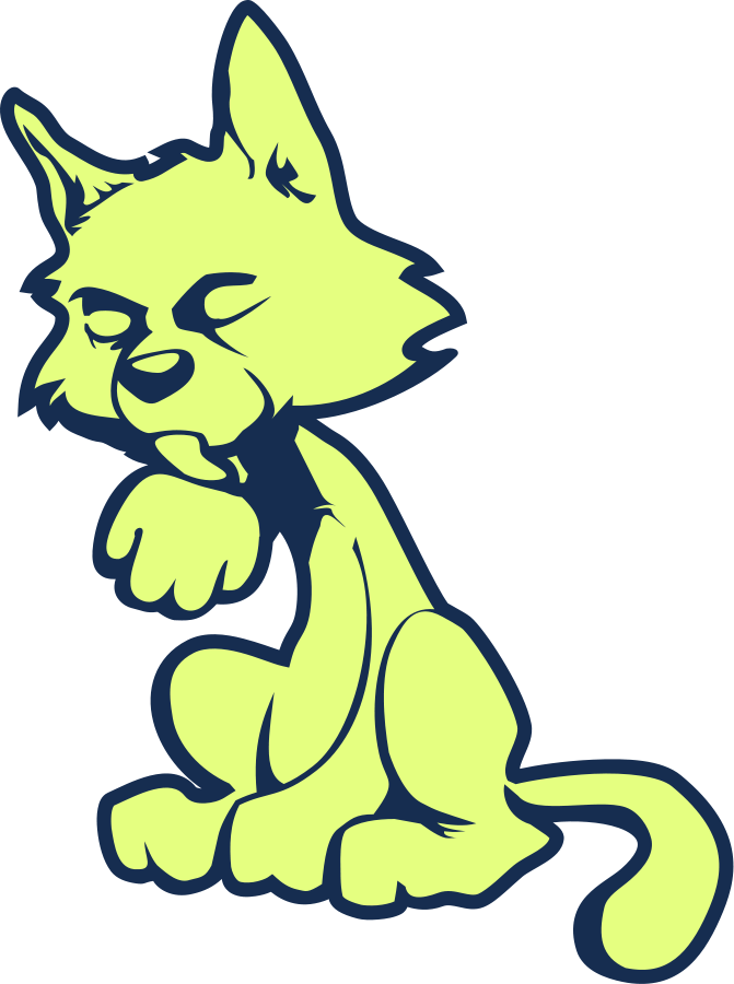 Lime Cat Clipart, Vector Clip Art Online, Royalty Free - Paw Licker Cartoon (1790x2400)