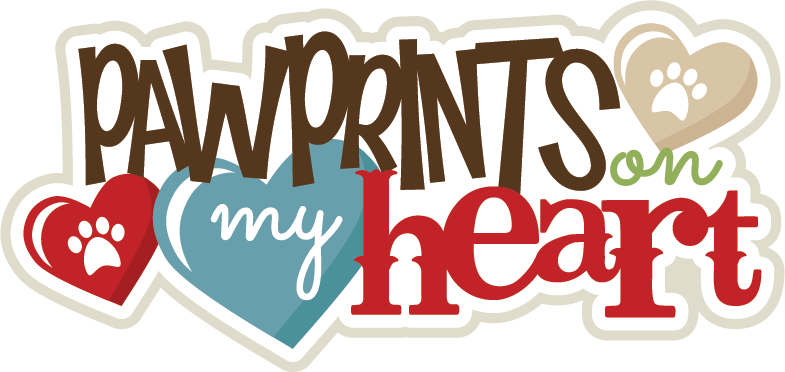 Pawprints On My Heart Svg Scrapbook Title Puppy Svg - Pawprints On My Heart (785x372)