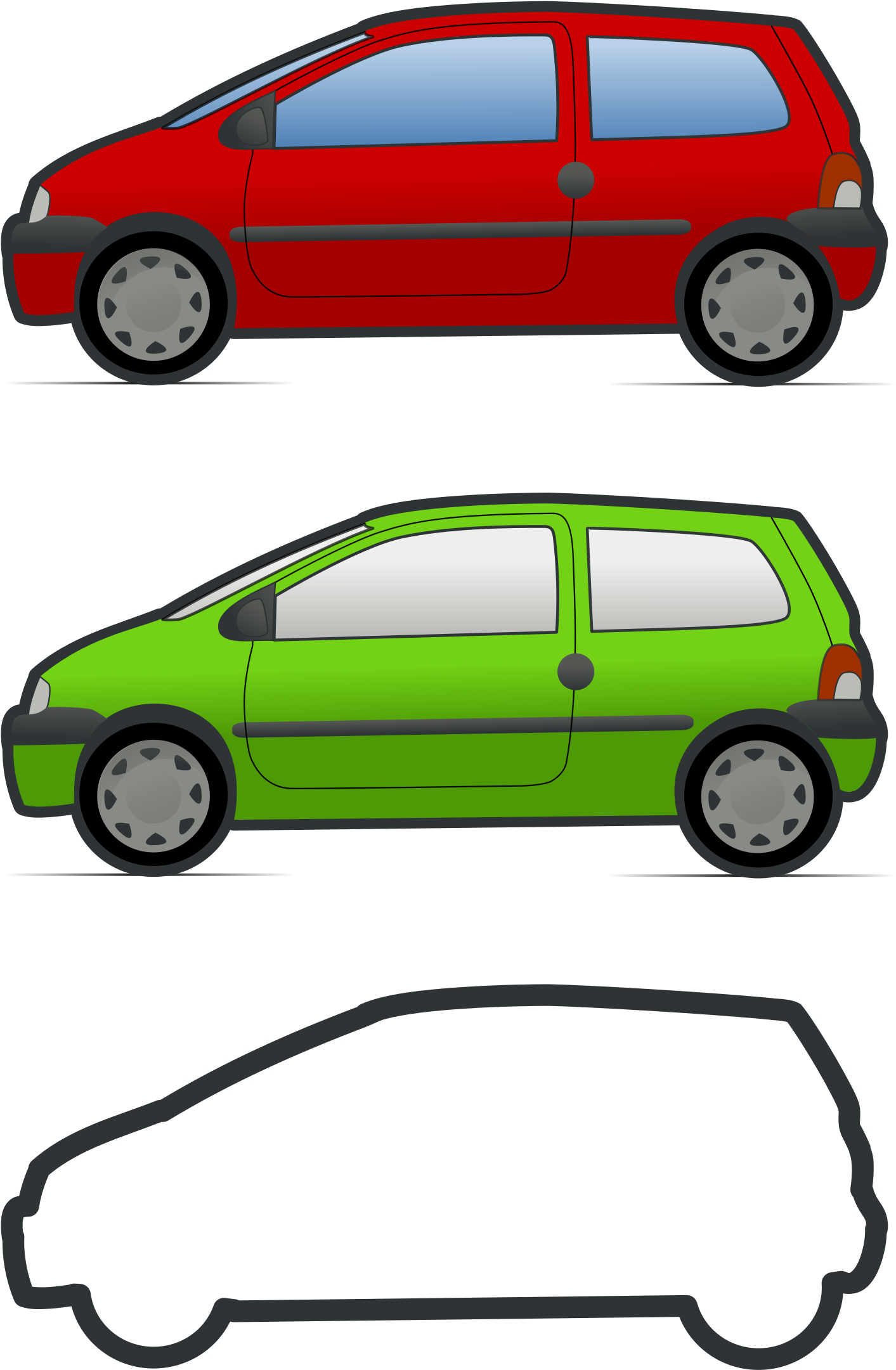 Red And Green Car Icon Png Clipart Download Free Images - Side View Of Car Clipart (1697x2400)