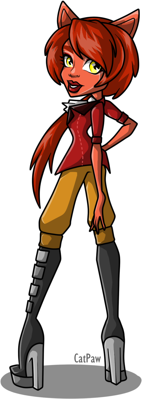 Fem Foxy In Monster High By C A T P A W - Cartoon (563x1418)