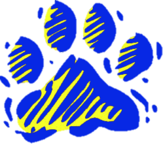 Wilsonburg Elementary Cougar Paw Print - Blue And Gold Cougars (538x478)