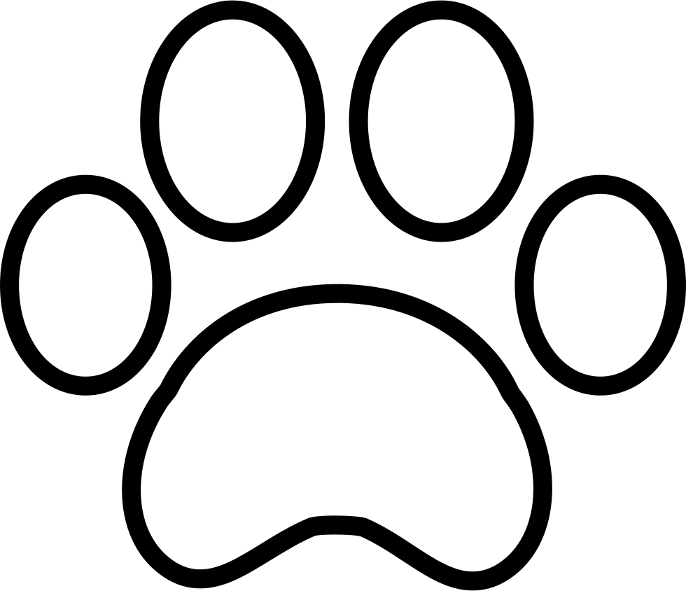 White Paw Print - Paw Print Outline Svg (980x844)