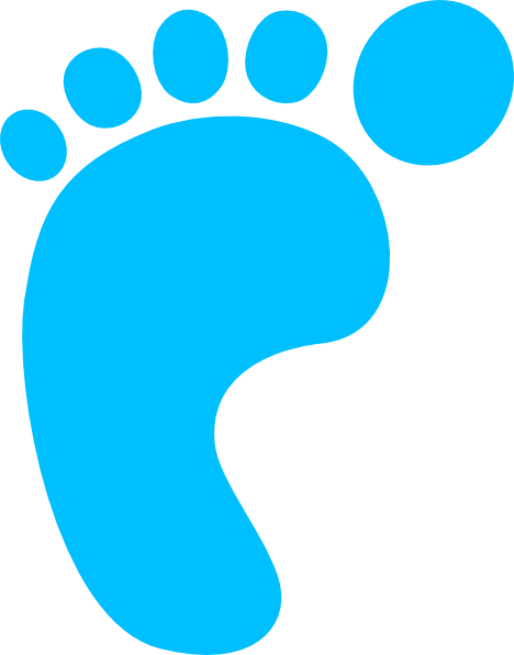 Blue Footprint Clip Art At Clker - Foot Print (468x596)
