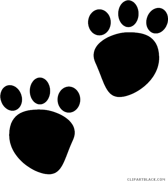 Bear Paw Print Animal Free Black White Clipart Images - Gray Wolf (550x630)