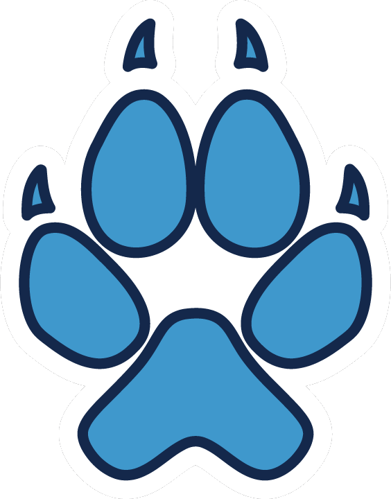 Paw Print - Coyote Paw Print Logo (564x720)
