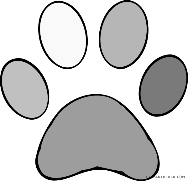 Grayscale Paw Print Animal Free Black White Clipart - Circle (600x578)