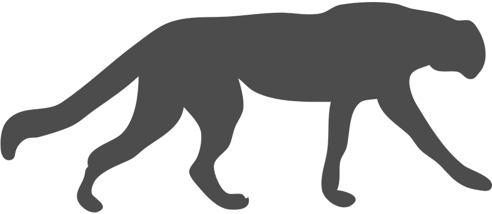 Wildcat Clipart Cougar - Black Panther Animal Outline (960x480)