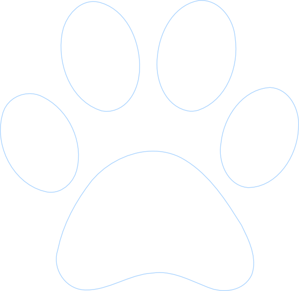 Paw Print Outline Clip Art - White Paw Print Transparent (600x583)