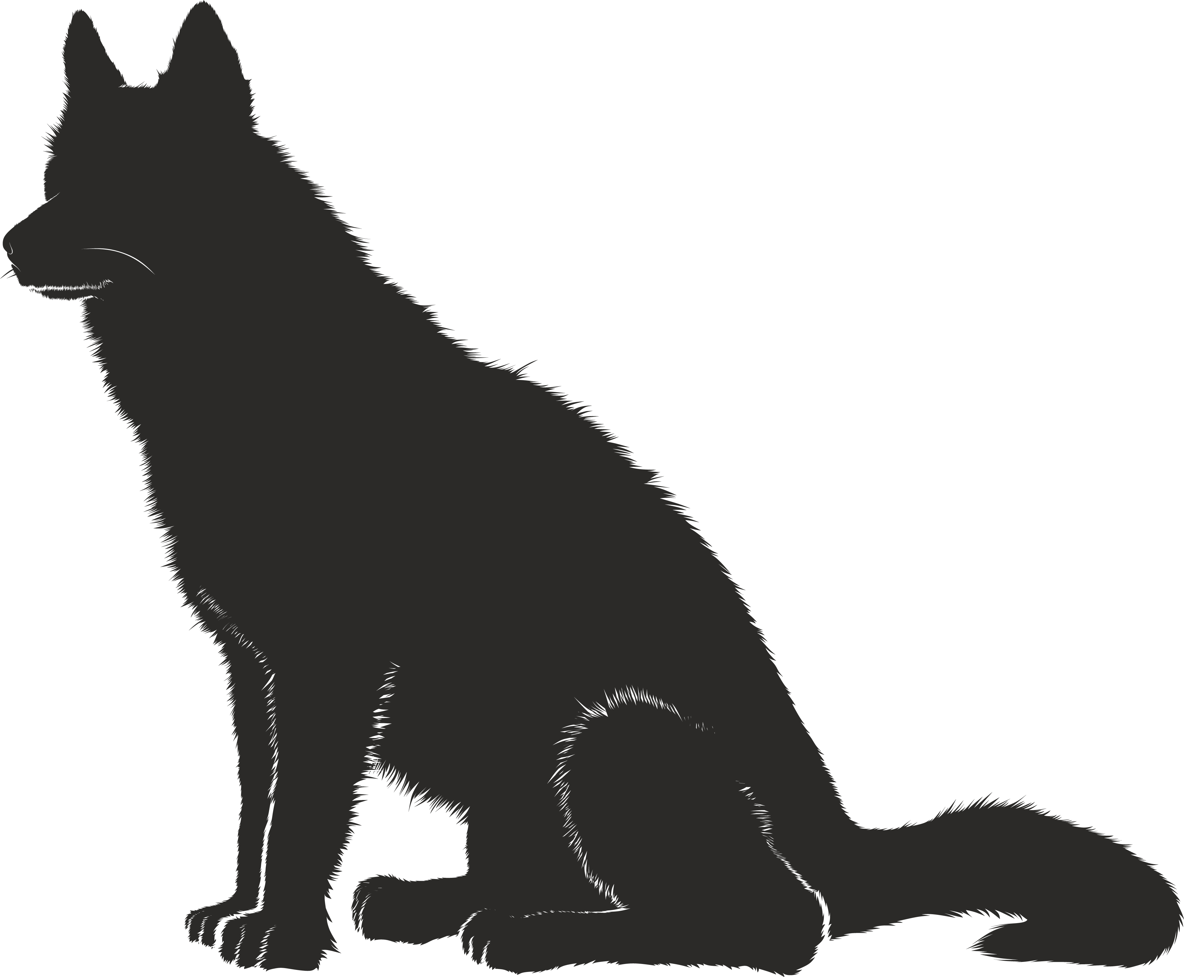 Free Clipart Of A Black And White Sitting Dog - Have A Black Dog His Name (4000x3300)